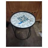 circle metal patio table