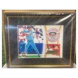 2003 Upper Deck Authentics Autographed Memorabilia Pat Burrell Framed Numbered /150 with Veterans Stadium Patch- Philadelphia Veterans Stadium- Very COOL Patch, Nice Piece!