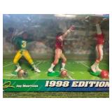 1998 Edition Starting Lineup, Joe Montana Throughout the Years at Notre Dame, San Francisco, Kansas City Chiefs (3 Figures in one Box)
