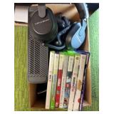 Xbox 360 with Two Controller, Headset, 360 Camera set up, Turtle Beach Headphones, with 7 Games - It Works!