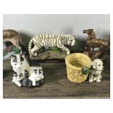 Lot of Collectible Animal Figurines - Dogs - Cats - Tiger - Horse - Rabbit - Chicken - Fox