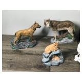 Lot of Collectible Animal Figurines - Dogs - Cats - Tiger - Horse - Rabbit - Chicken - Fox