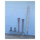 3 - Pitch Forks & 2 Pitch Fork Heads