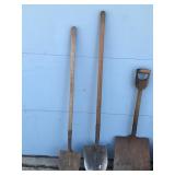5 - Shovels - 3 Flat Nose & 2 Spade