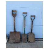 5 - Shovels - 3 Flat Nose & 2 Spade