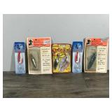 Lot of 5 Fishing Lures in Original Packages - See description for more info