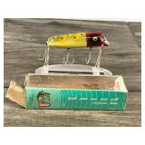 Collectible Heddon Original Wood Basser Fishing Lure with Box
