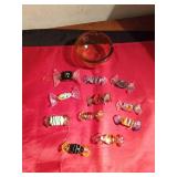 Glass ashtray of vintage glass candy