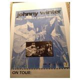 Framed 1992 Johnny Winter on tour poster