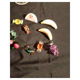 Dish of glass fruit and mini candy