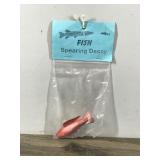 Small Wooden Fishing Spear Decoy with Metal Fibs in Original Package