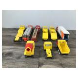 Large Lot of Collectible Tonka Toy Die Cast Equipment Vehicles - Dump Trucks - Cement Truck - Fuel Truck - Fire Truck and More