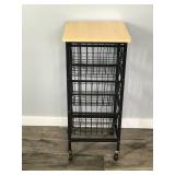 3 Tier Wire Basket Storage Cart on Wheels