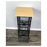 3 Tier Wire Basket Storage Cart on Wheels