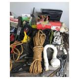Lot of Hardware - Tools - Shop Treble Light - Welding Mask - Saws  - Combination Locks with Combo and More