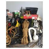 Lot of Hardware - Tools - Shop Treble Light - Welding Mask - Saws  - Combination Locks with Combo and More