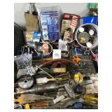 Lot of Hardware - Tools - Shop Treble Light - Welding Mask - Saws  - Combination Locks with Combo and More