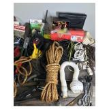 Lot of Hardware - Tools - Shop Treble Light - Welding Mask - Saws  - Combination Locks with Combo and More