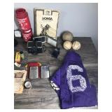 Lot of Collectibles & More - Ansco Camera - Jon-E Hand Warmers - Old Film Weimet - Oiler - Baseballs  - Jewelry -  Honda Repair Handbook & More