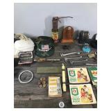Lot of Collectibles & More - Ansco Camera - Jon-E Hand Warmers - Old Film Weimet - Oiler - Baseballs  - Jewelry -  Honda Repair Handbook & More