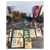 Lot of Collectibles & More - Ansco Camera - Jon-E Hand Warmers - Old Film Weimet - Oiler - Baseballs  - Jewelry -  Honda Repair Handbook & More