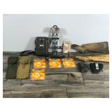 Tasco Game Camera - Hand Warmers - Fish Hook Remover - Pistol Holders - Wood Gun Stocks - Fuse Bow Quiver - Vintage Military Weapon Cleaning Pouches - Bow Tips