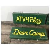 Cabin Doubled Wood Hanging Signs - see description for more info