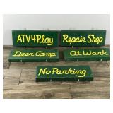 Cabin Doubled Wood Hanging Signs - see description for more info