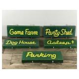 Cabin Doubled Wood Hanging Signs - see description for more info