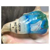 Conch Shell with Picture of U.S.S MINN-CON Ship - Says Captain David J. Conner & Charles Burnside