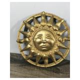 Brass Lobster, Bell, Candle Holder, Etched Plate & Aluminum Sun