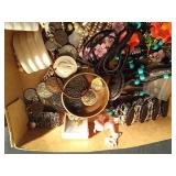 Flat of jewelry including K&A 1/20 10K GF and necklace/earring set of Austrian Crystals