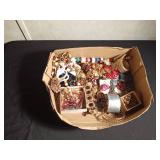 Flat of jewelry including some sterling silver