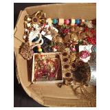 Flat of jewelry including some sterling silver