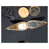 2 Vintage powder compacts and pill box