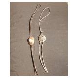 Sterling & turquoise bolo and 1 other bolo