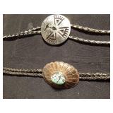 Sterling & turquoise bolo and 1 other bolo