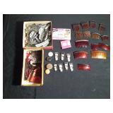 Vintage metal curlers & hair clips and vintage decorative hair combs and more