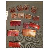 Vintage metal curlers & hair clips and vintage decorative hair combs and more