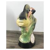 Vintage Jim Beam Bourbon Whiskey Decanter Perch Fish Regal China with Official Seal National Fresh Water Fishing Hall of Fame Hayward, WI
