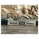 Vintage Jim Beam Harolds Club Whiskey Bottle Decanter 1969 PA Stamp