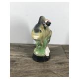 Vintage Jim Beam Bourbon Whiskey Decanter Perch Fish Regal China with Official Seal National Fresh Water Fishing Hall of Fame Hayward, WI