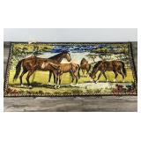 Vintage Wall Hanging Tapestry - Four Horses - Made in Italy