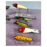 Lot of 10 Collectible Wooden Fishing Lures - see description for more info