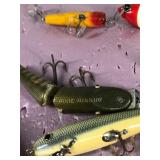 Lot of 10 Collectible Wooden Fishing Lures - see description for more info