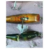 Lot of 10 Collectible Wooden Fishing Lures - see description for more info