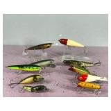 Lot of 10 Collectible Wooden Fishing Lures - see description for more info