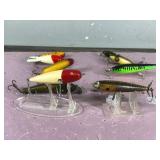 Lot of 10 Collectible Wooden Fishing Lures - see description for more info