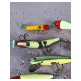 Lot of 10 Collectible Wooden Fishing Lures - see description for more info