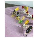 Lot of 10 Fred Arbogast Collectible Hula Popper Fishing Lures